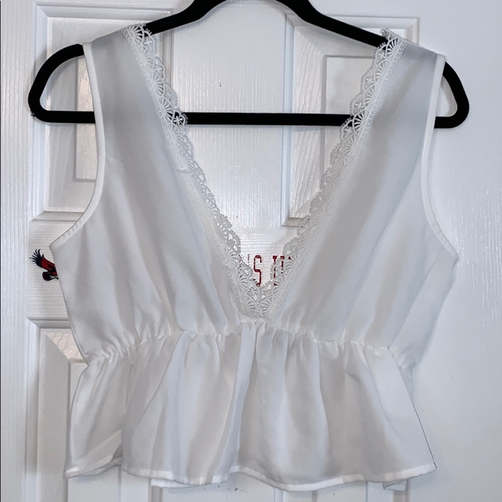 plunging neck blouse